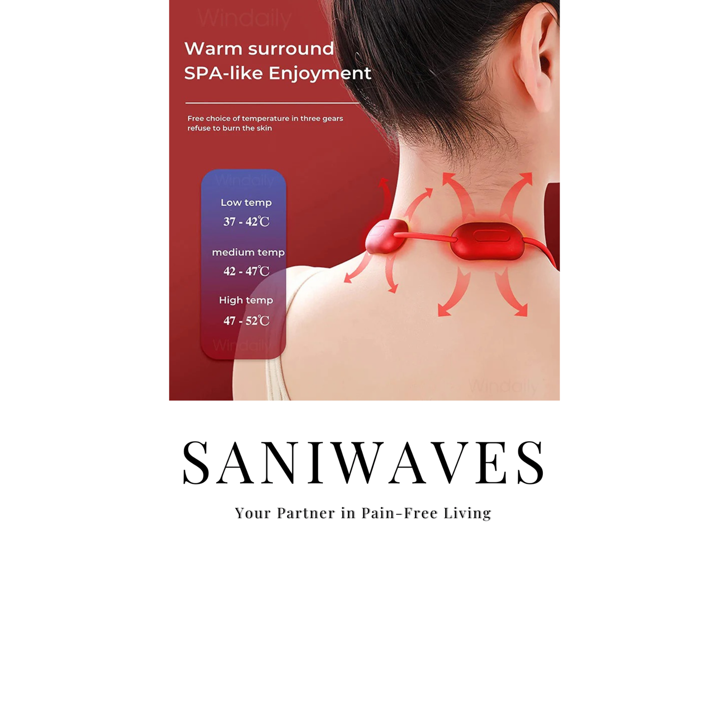 Mini Portable Hanging Neck Massager With Heat Electric EMS TENS Pulse Hot Compress Smart Cervical Spine Massager Shoulder