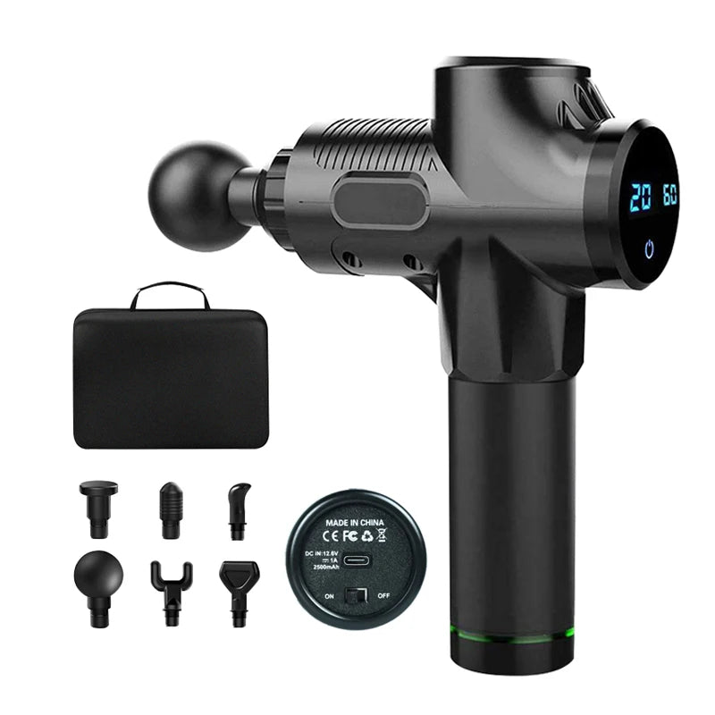 Deep Tissue Vibration Pistola De Massage Gun Type-c 30 Speed Percussion Led Touch Screen Muscle Massage Gun