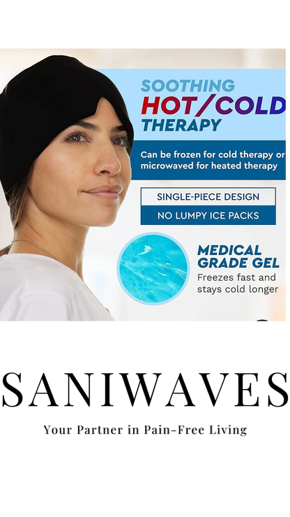 Cooling Gel Cap – Hot & Cold Comfort Wrap for Head & Eyes | by SANIWAVES