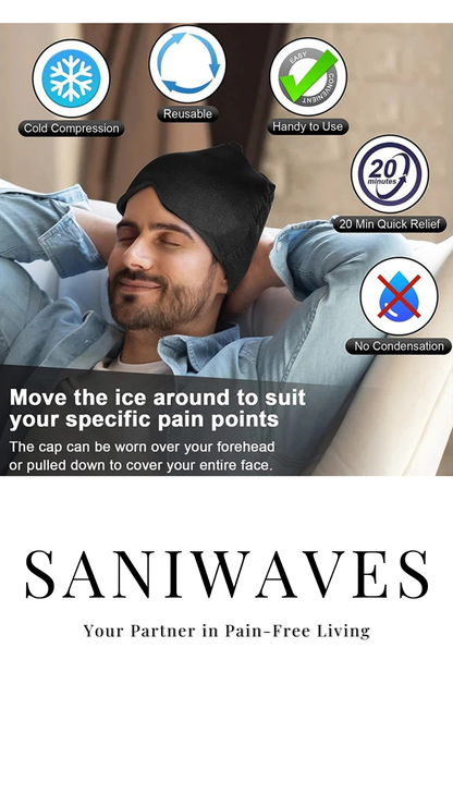 Cooling Gel Cap – Hot & Cold Comfort Wrap for Head & Eyes | by SANIWAVES